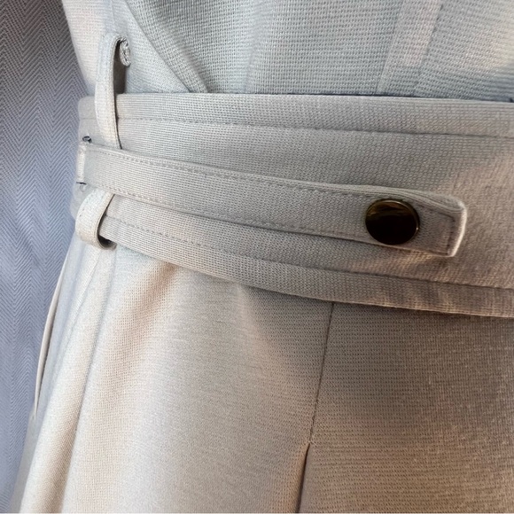 Elegant Cream and Navy Women's Trench Coat - Picture 7 of 12